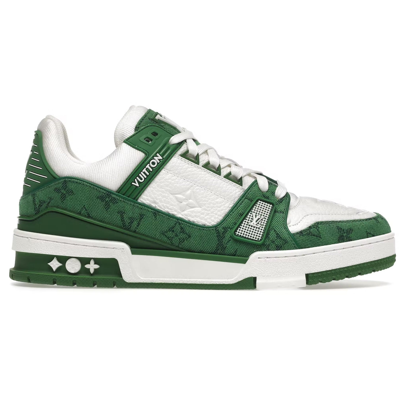 L-V Monogram Green Denim Sneaker