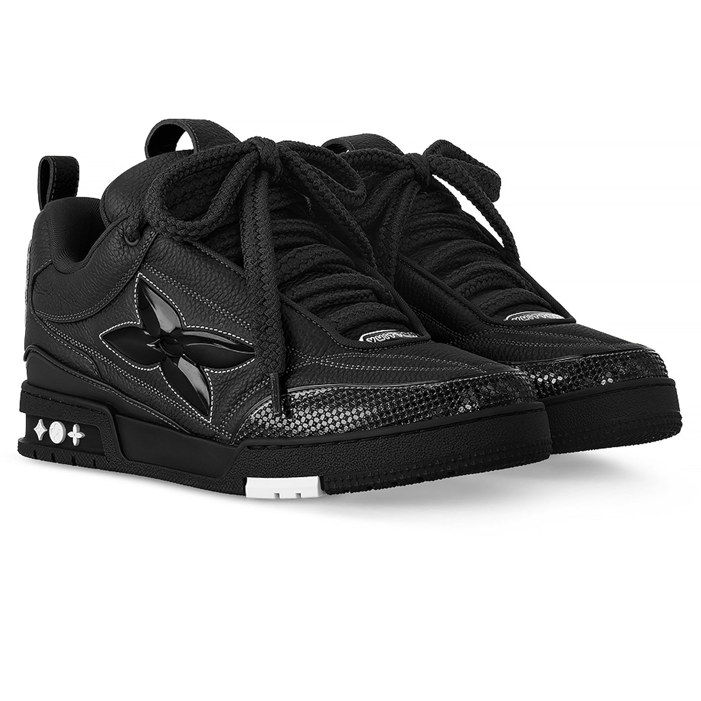 L-V Skate Grained Leather Trainer Black Sneaker