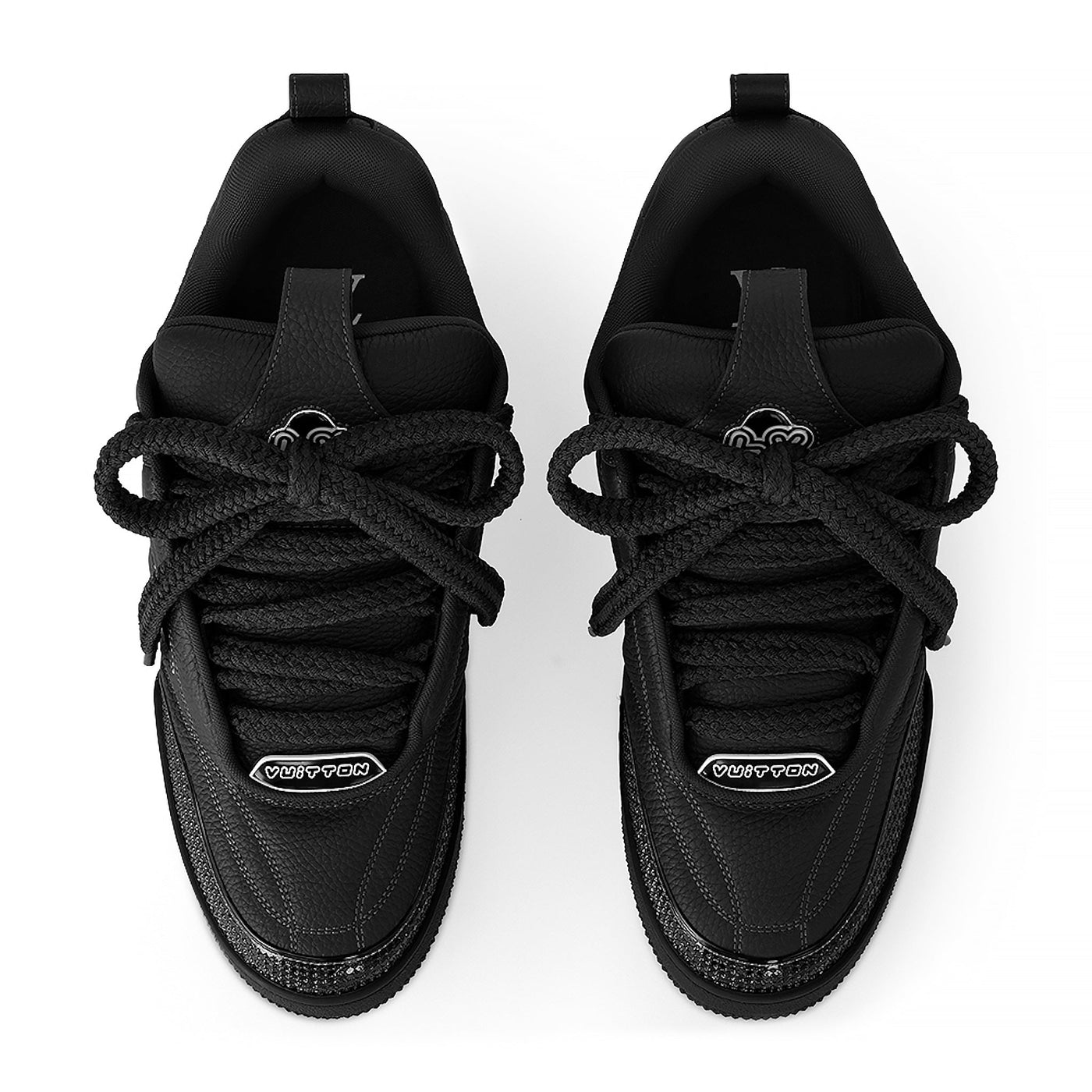 L-V Skate Grained Leather Trainer Black Sneaker